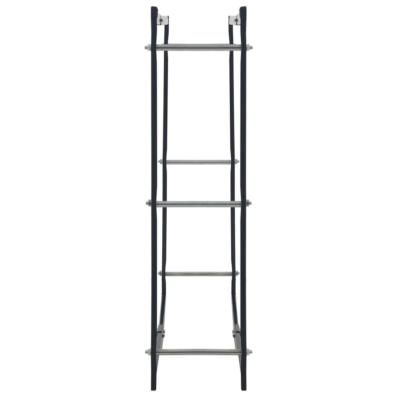 vidaXL Firewood Rack Black 100x25x100 cm Steel