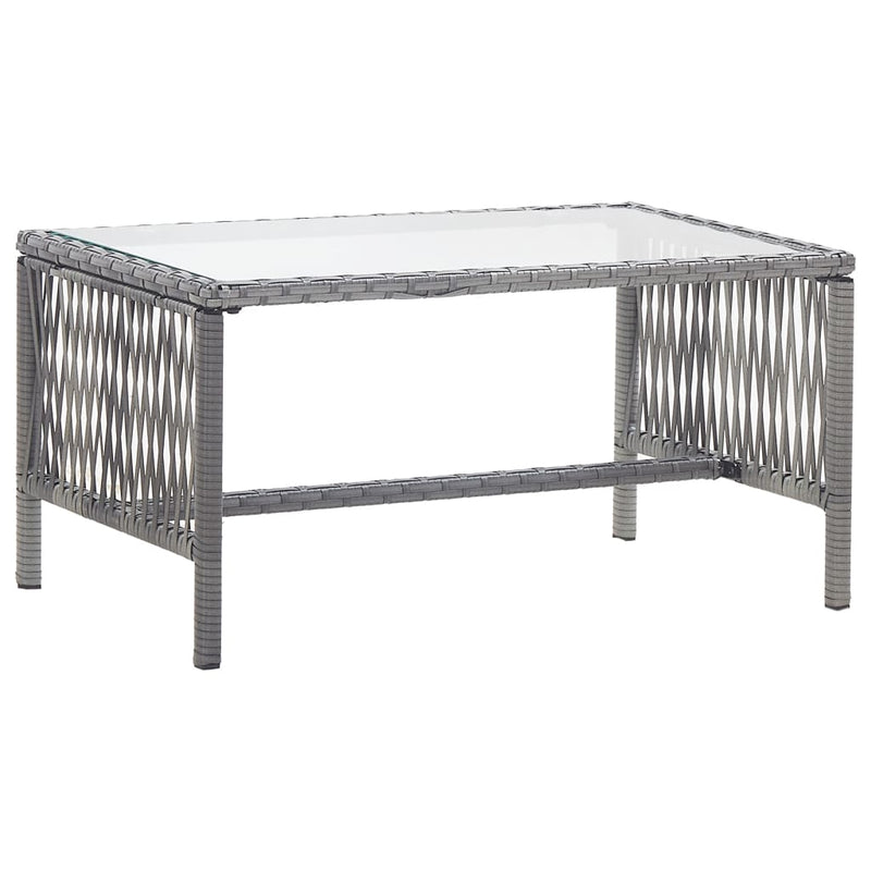 vidaXL 4 Piece Garden Lounge Set with Cushion Poly Rattan Anthracite