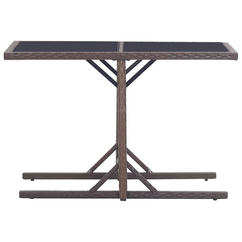 vidaXL Garden Table Brown 110x53x72 cm and Poly Rattan