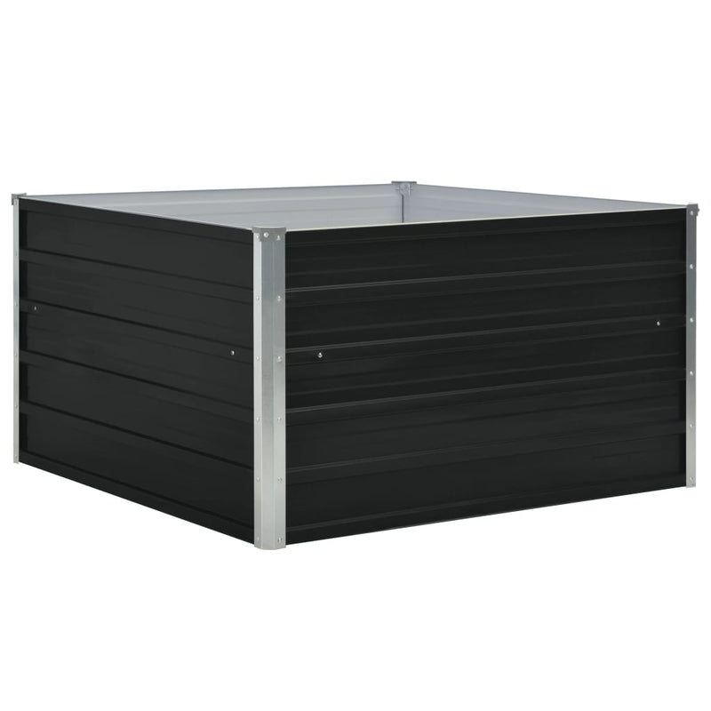 vidaXL Raised Garden Bed 100x100x45 cm Galvanised Steel Anthracite