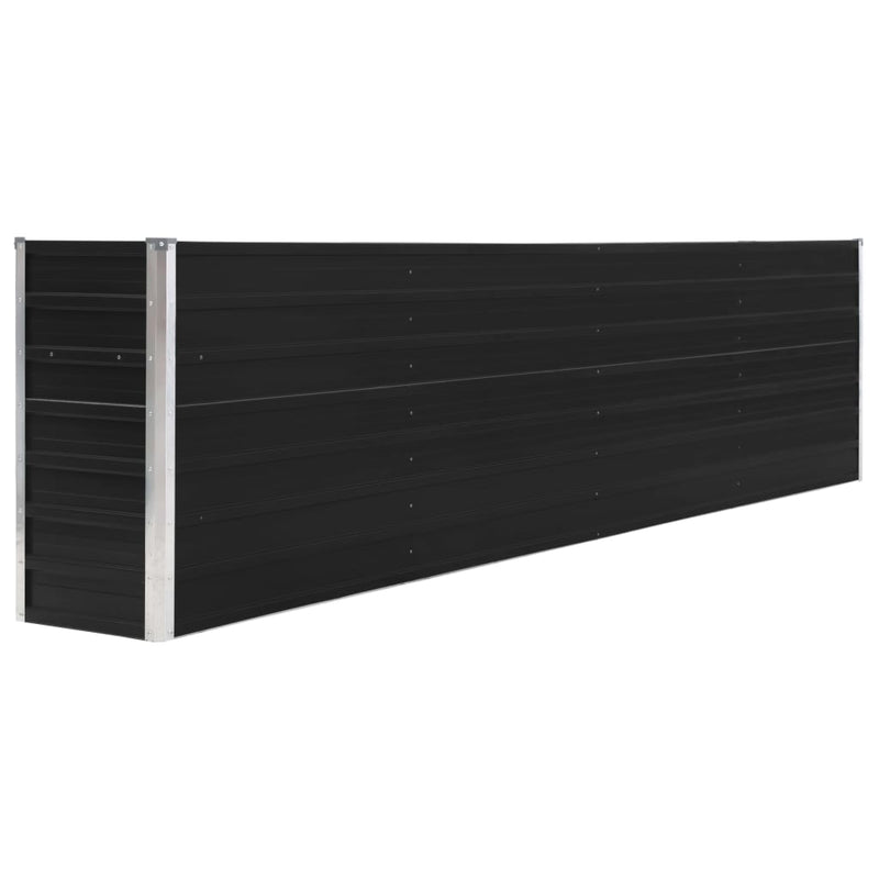 Raised Garden Bed 320x40x77 cm Galvanised Steel Anthracite