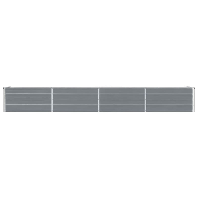 vidaXL Garden Raised Bed Galvanised Steel 320x40x45 cm Grey
