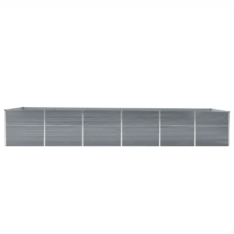 vidaXL Garden Raised Bed Galvanised Steel 480x80x77 cm Grey