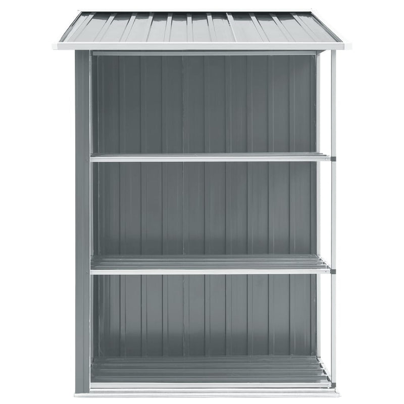 vidaXL Garden Shed with Rack Grey 205x130x183 cm Iron