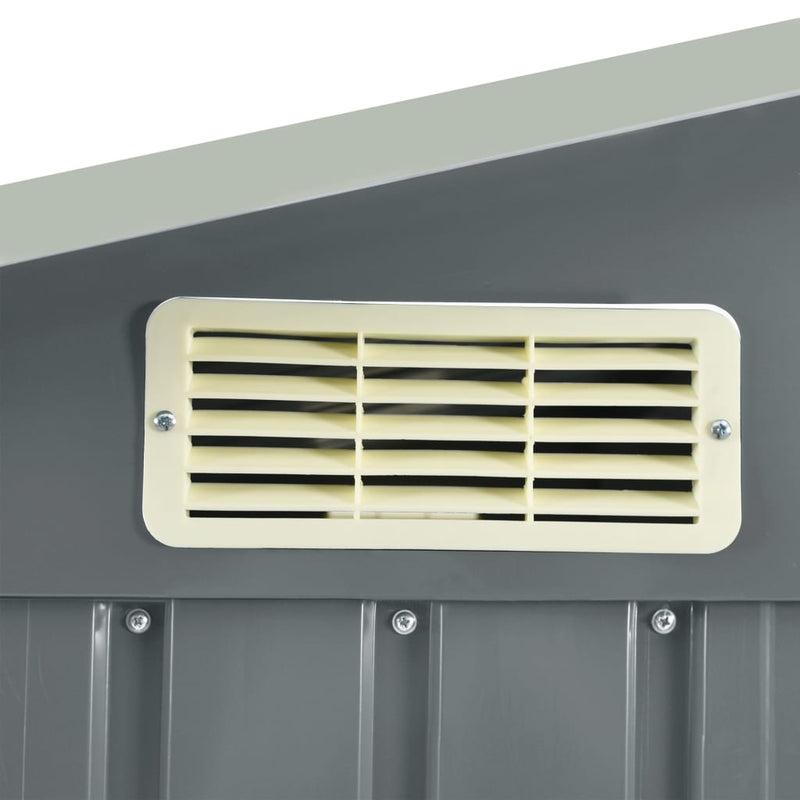 vidaXL Garden Shed with Rack Grey 205x130x183 cm Iron