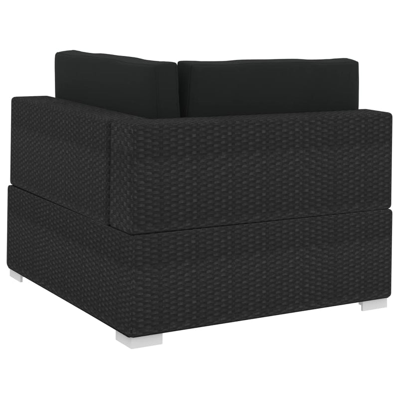 vidaXL 4 Piece Garden Sofa Set with Cushions Poly Rattan Black