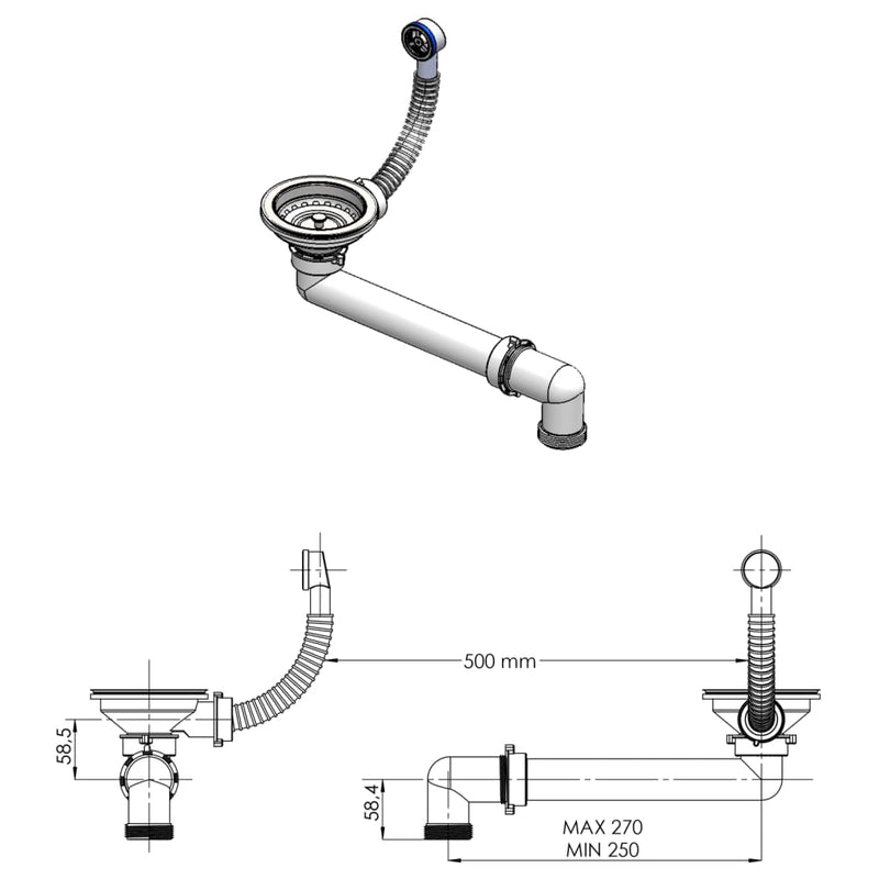 vidaXL Overmount Kitchen Sink Single Basin Granite Grey