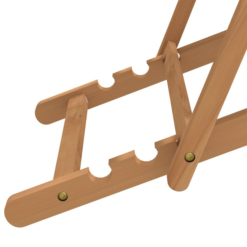 vidaXL Folding Beach Chair Solid Teak Wood Grey
