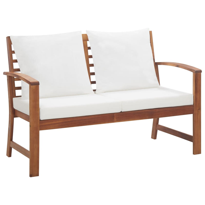 vidaXL 4 Piece Garden Lounge Set with Cushions Solid Acacia Wood