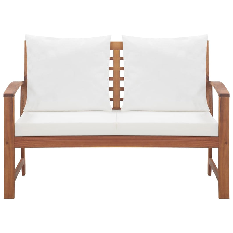 vidaXL 4 Piece Garden Lounge Set with Cushions Solid Acacia Wood