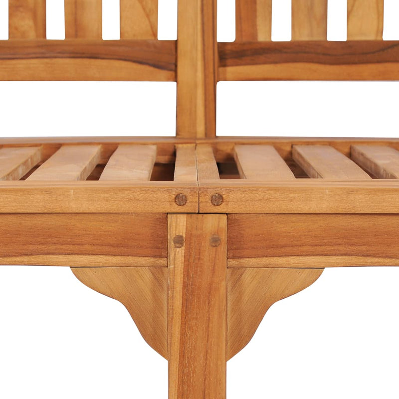 vidaXL Banana Bench 120 cm Solid Teak Wood