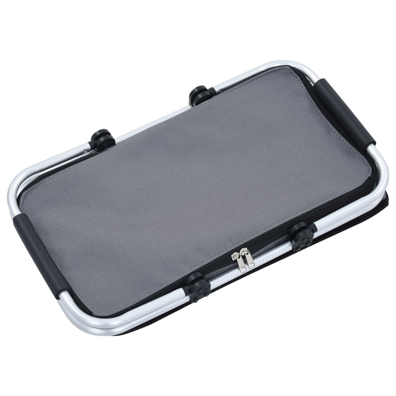vidaXL Foldable Cool Bag Grey 46x27x23 cm Aluminium