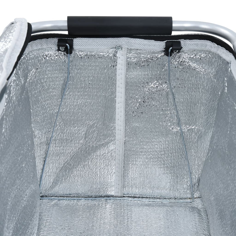 vidaXL Foldable Cool Bag Grey 46x27x23 cm Aluminium