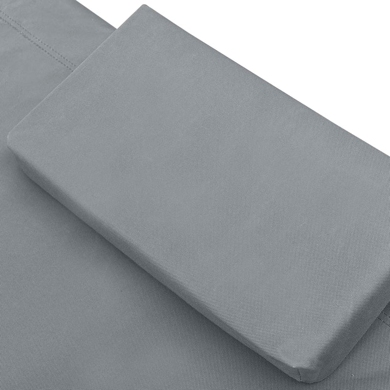 vidaXL Outdoor Lounge Bed with Canopy & Pillow Grey
