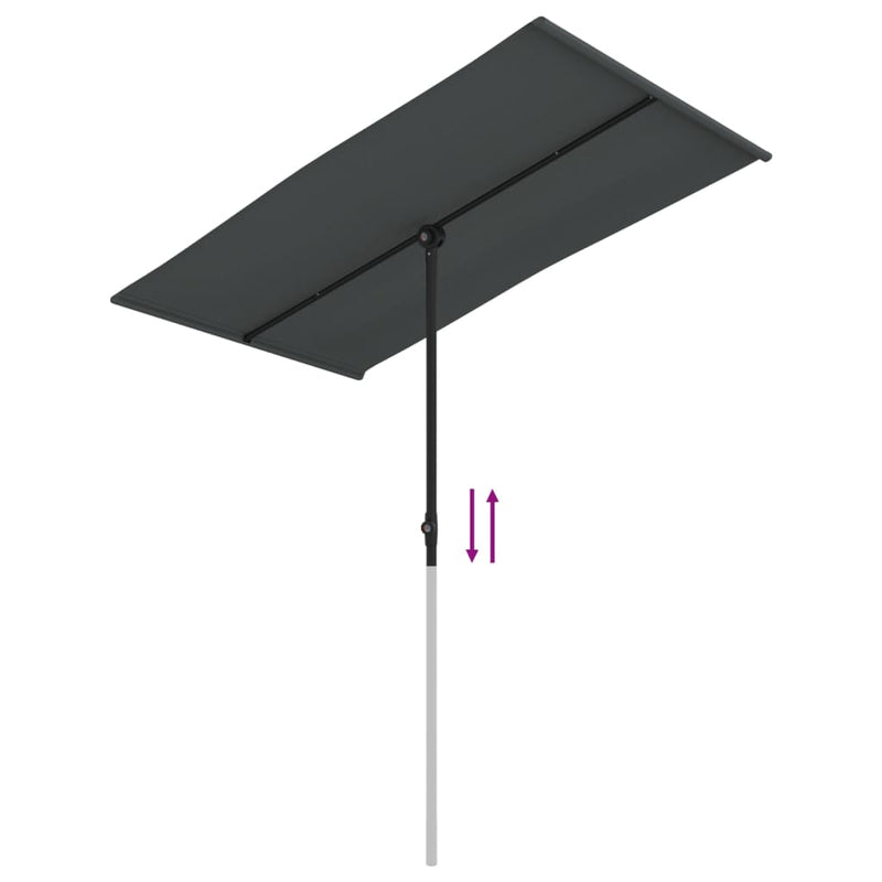 vidaXL Garden Parasol with Aluminium Pole 180x110 cm Anthracite