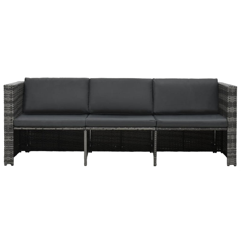 vidaXL 4 Piece Garden Lounge Set with Cushions Poly Rattan Grey