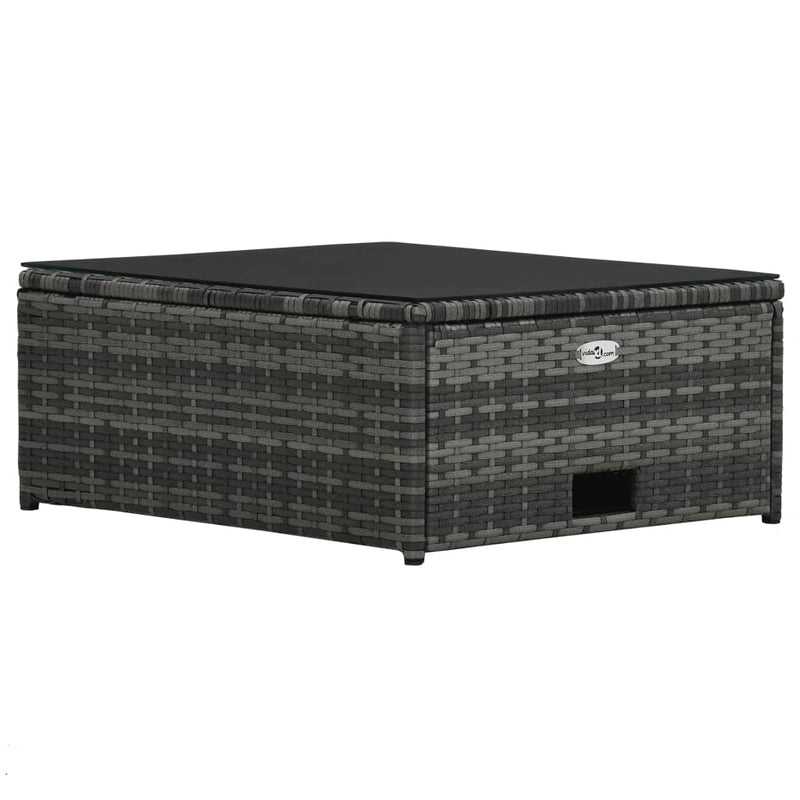 vidaXL 4 Piece Garden Lounge Set with Cushions Poly Rattan Grey