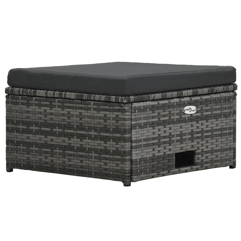 vidaXL 4 Piece Garden Lounge Set with Cushions Poly Rattan Grey