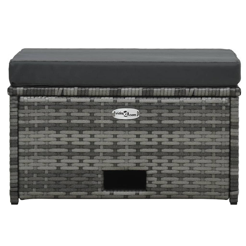 vidaXL 4 Piece Garden Lounge Set with Cushions Poly Rattan Grey