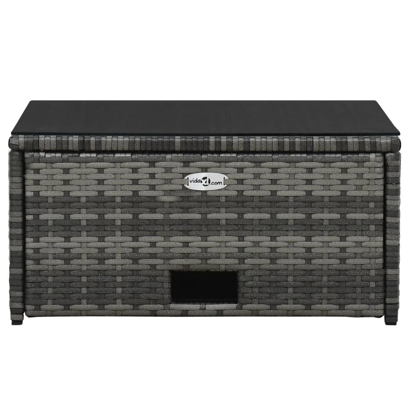 vidaXL 4 Piece Garden Lounge Set with Cushions Poly Rattan Grey