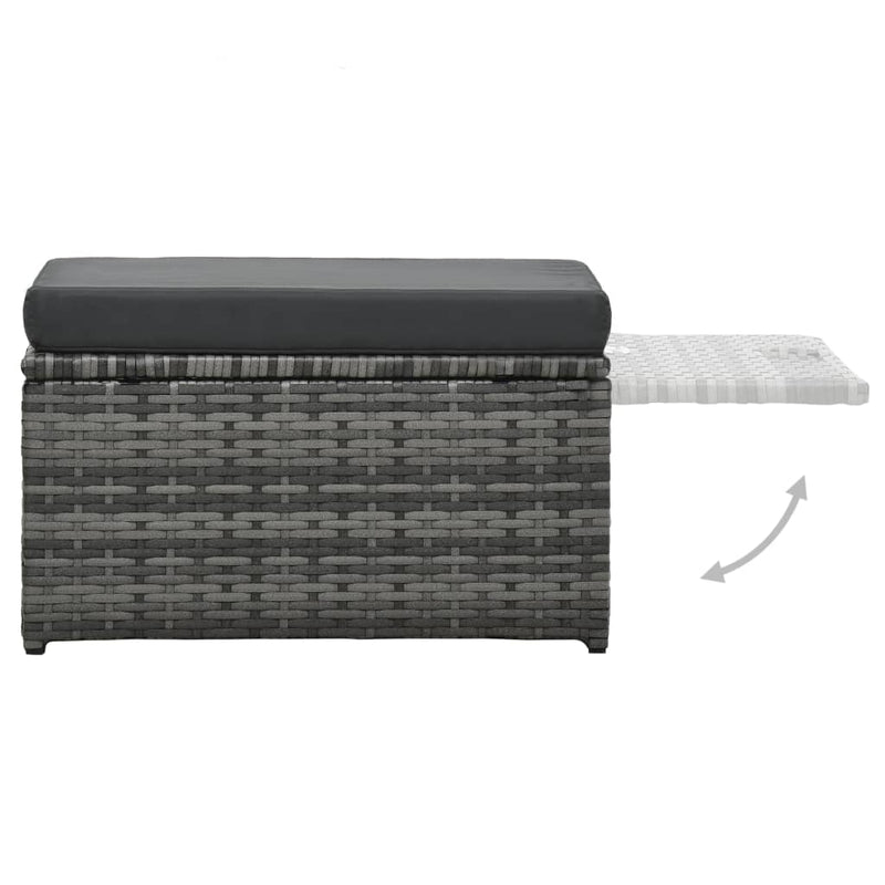 vidaXL 4 Piece Garden Lounge Set with Cushions Poly Rattan Grey