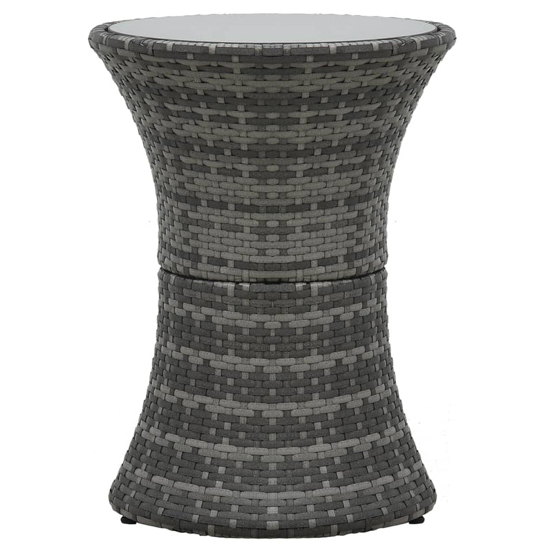 vidaXL 3 Piece Bistro Set with Cushions Poly Rattan Grey