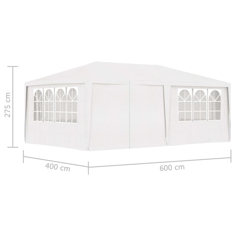 vidaXL Professional Party Tent with Side Walls 4x6 m White 90 g/m²