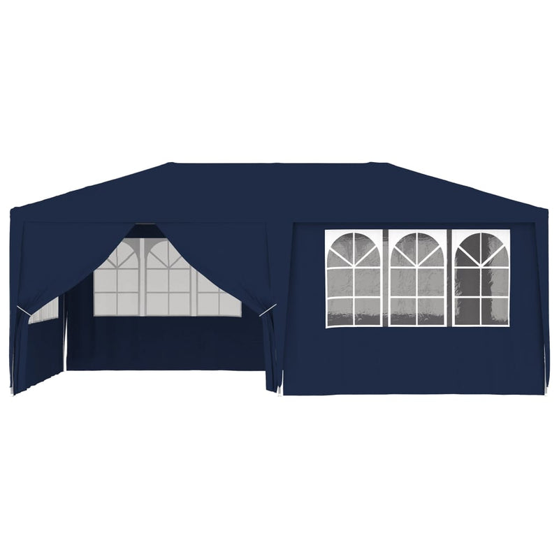 vidaXL Professional Party Tent with Side Walls 4x6 m Blue 90 g/m²