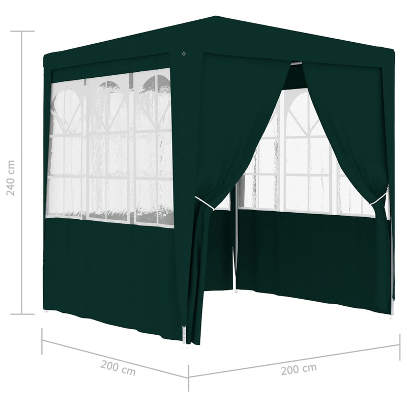 vidaXL Professional Party Tent with Side Walls 2x2 m Green 90 g/m²
