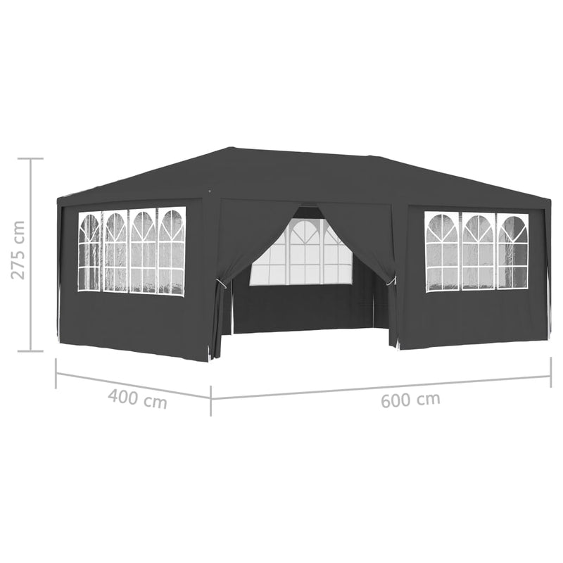 vidaXL Professional Party Tent with Side Walls 4x6 m Anthracite 90 g/m²