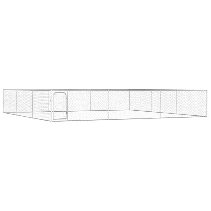 vidaXL Outdoor Dog Kennel Galvanised Steel 6x6x1 m