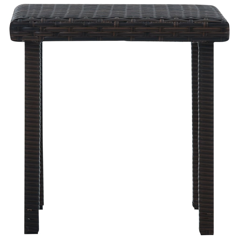 vidaXL Garden Tea Table Brown 40x40x40 cm Poly Rattan