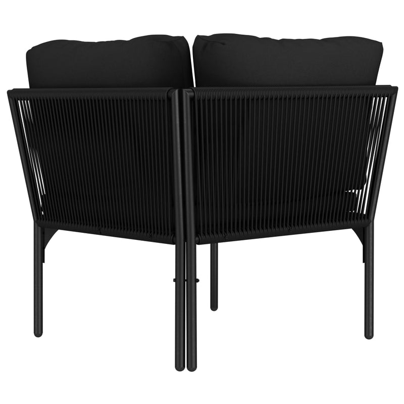 vidaXL 6 Piece Garden Lounge Set with Cushions Black PVC