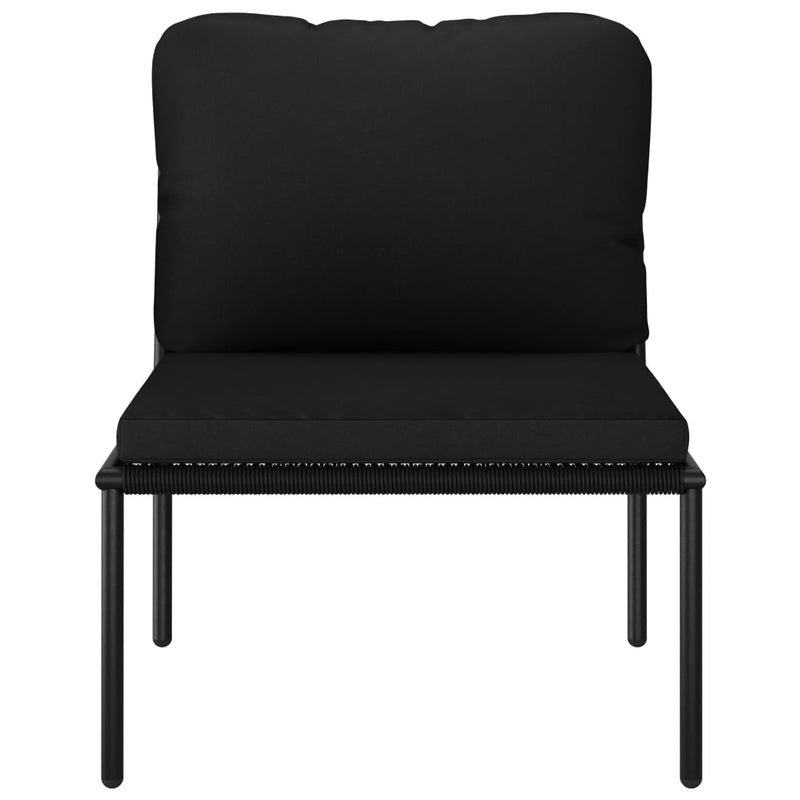 vidaXL 6 Piece Garden Lounge Set with Cushions Black PVC