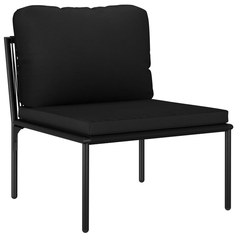 vidaXL 6 Piece Garden Lounge Set with Cushions Black PVC