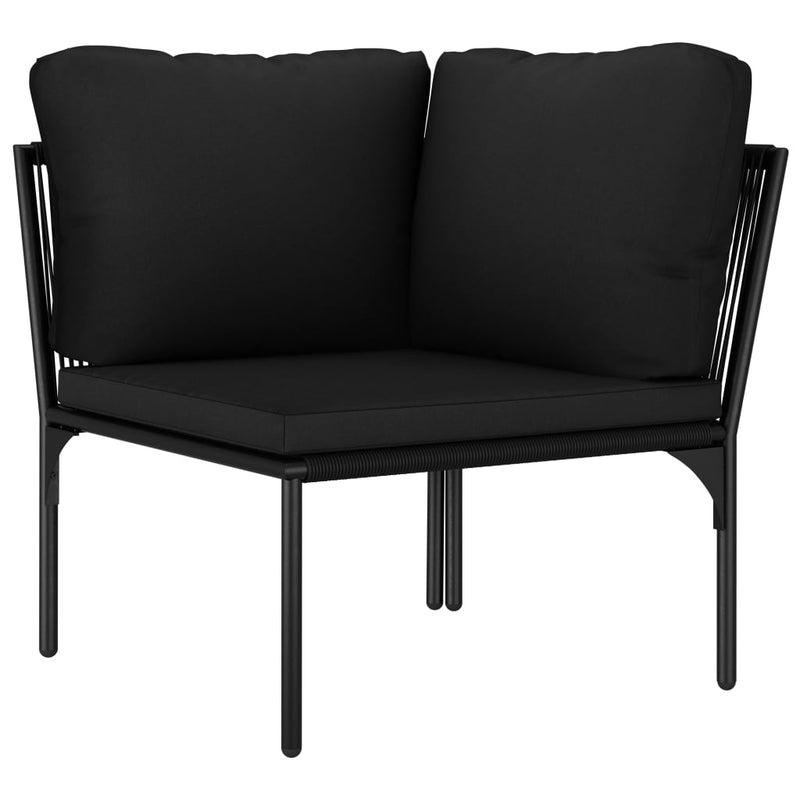 vidaXL 8 Piece Garden Lounge Set with Cushions Black PVC