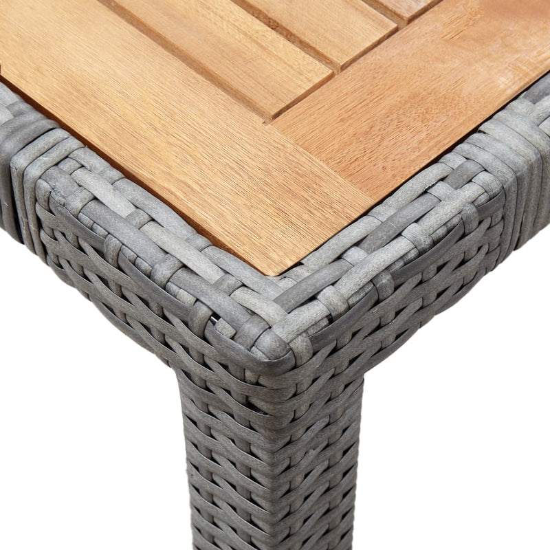 5 Piece Outdoor Dining Set with Cushions Poly Rattan Grey
