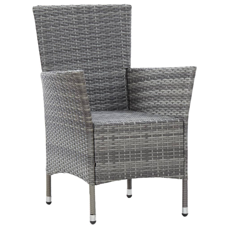 vidaXL 5 Piece Outdoor Dining Set with Cushions Poly Rattan Grey