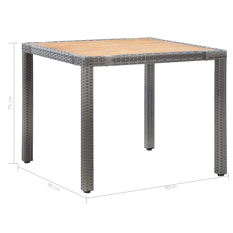 vidaXL 5 Piece Outdoor Dining Set with Cushions Poly Rattan Grey
