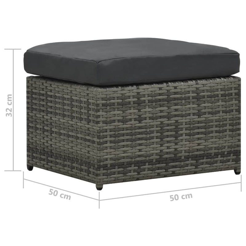 vidaXL 4 Piece Garden Lounge Set with Cushions Poly Rattan Anthracite
