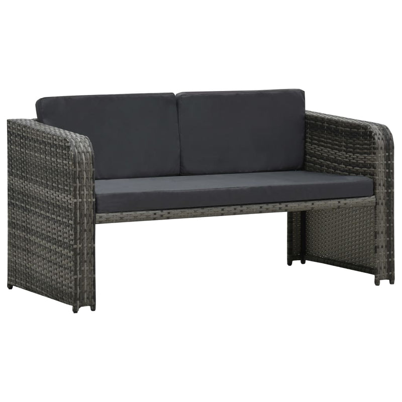 vidaXL 4 Piece Garden Lounge Set with Cushions Poly Rattan Anthracite
