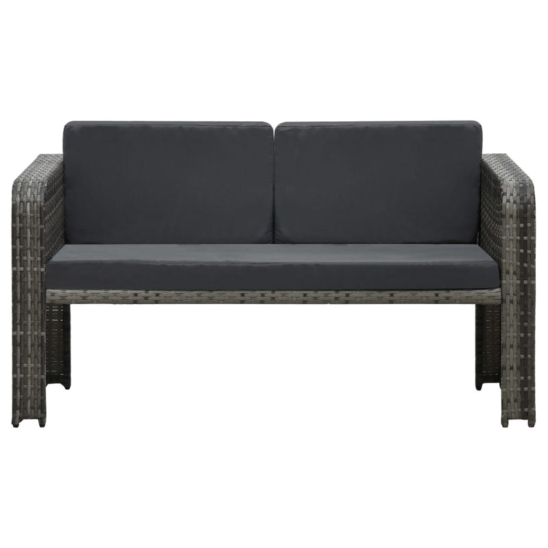 vidaXL 4 Piece Garden Lounge Set with Cushions Poly Rattan Anthracite