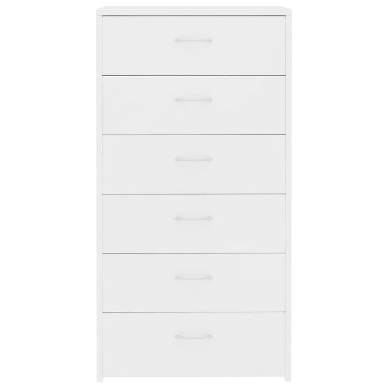 vidaXL Sideboard with 6 Drawers White 50x34x96 cm Engineered Wood