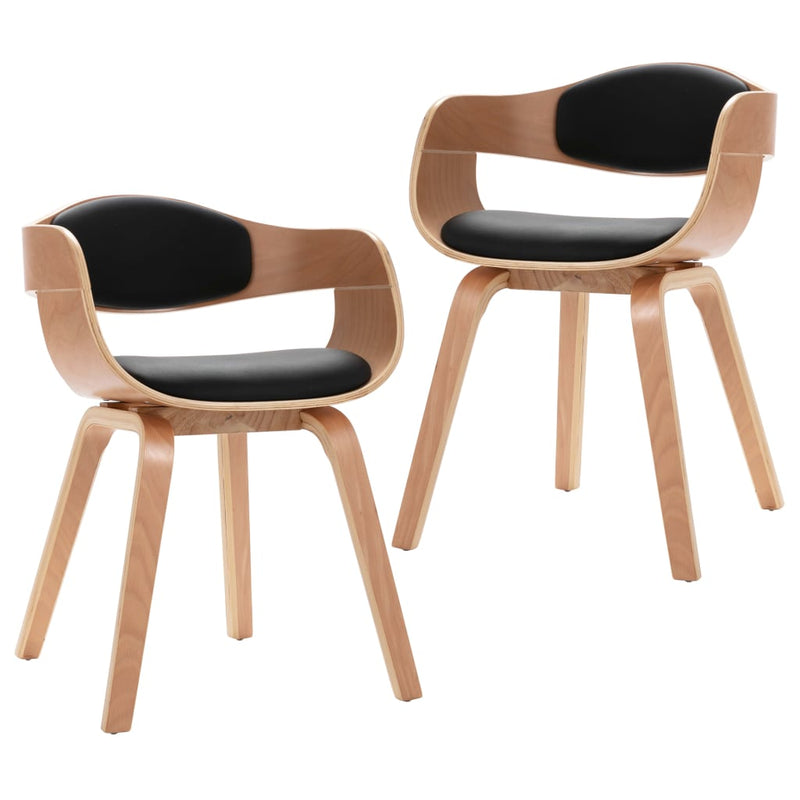 vidaXL Dining Chairs 2 pcs Bent Wood and Faux Leather