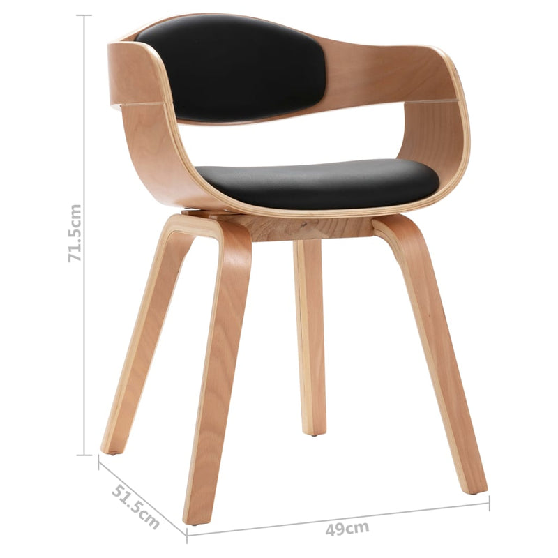 vidaXL Dining Chairs 2 pcs Bent Wood and Faux Leather