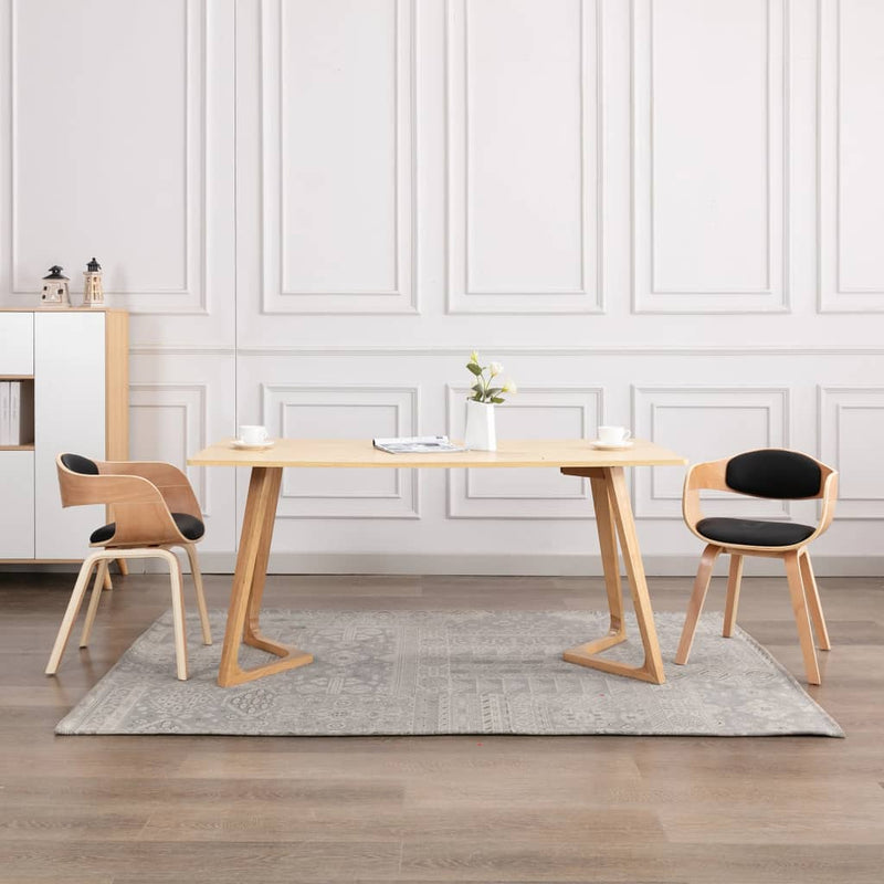 vidaXL Dining Chairs 2 pcs Bent Wood and Faux Leather