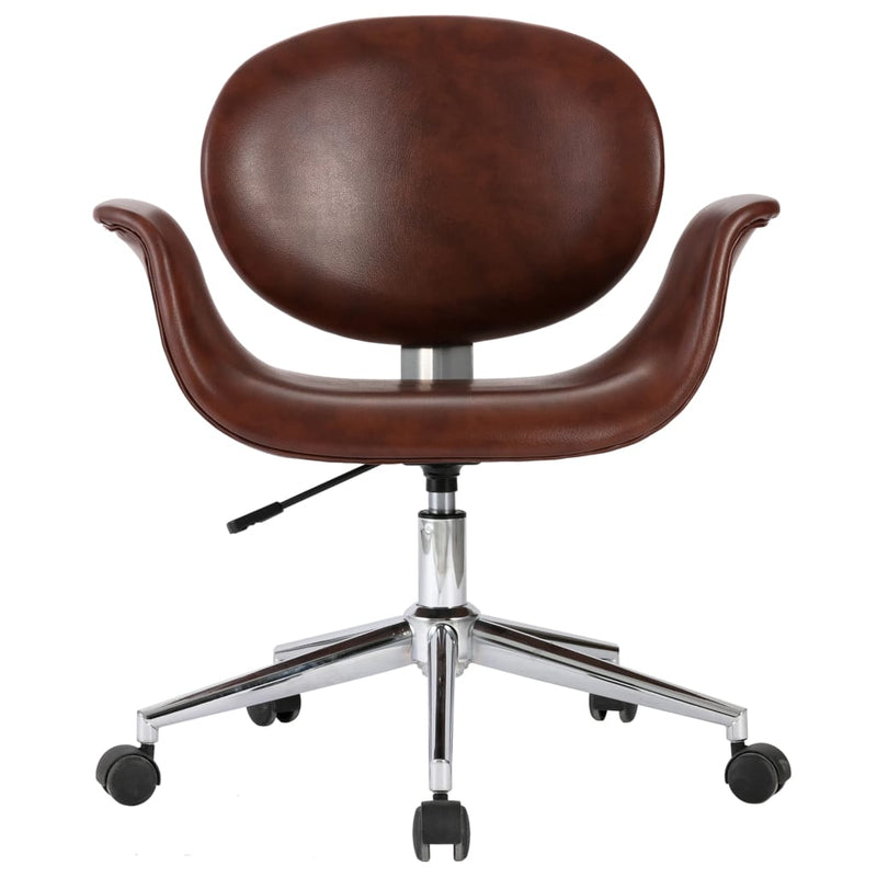 vidaXL Swivel Dining Chair Brown Faux Leather