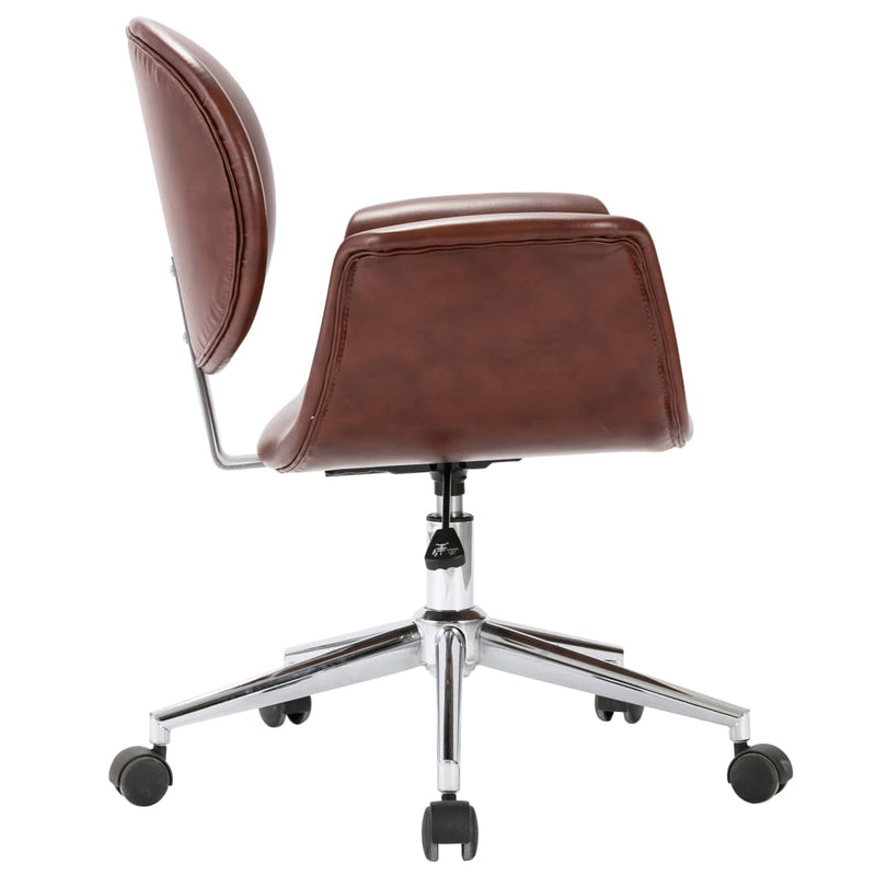 vidaXL Swivel Dining Chair Brown Faux Leather