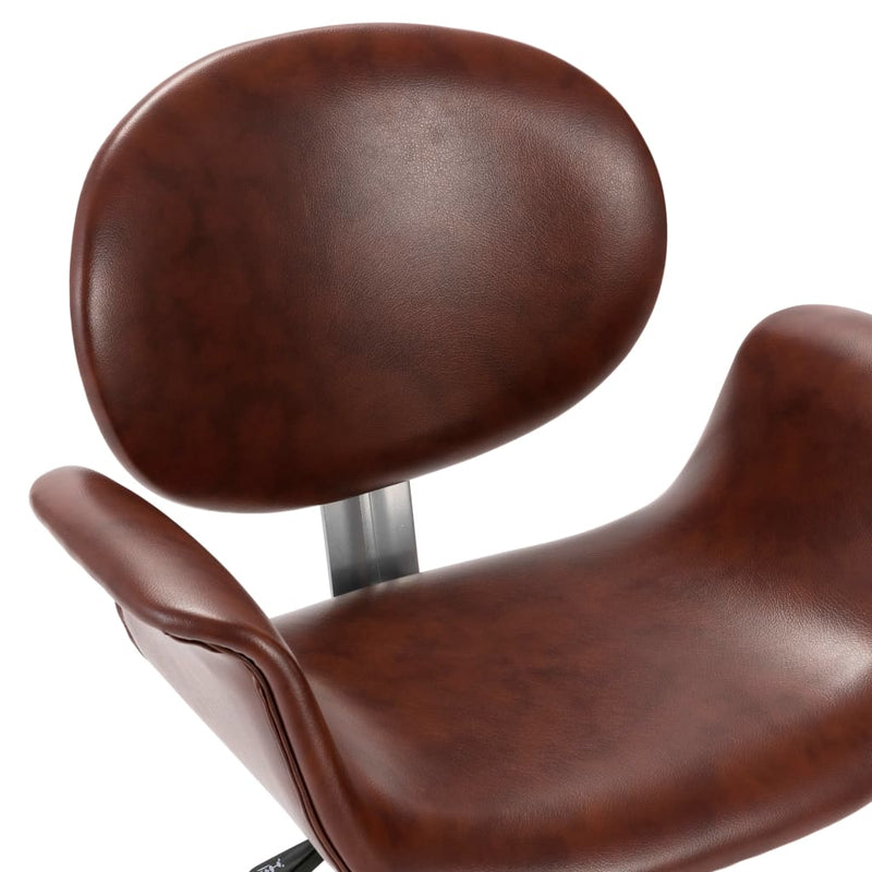 vidaXL Swivel Dining Chair Brown Faux Leather