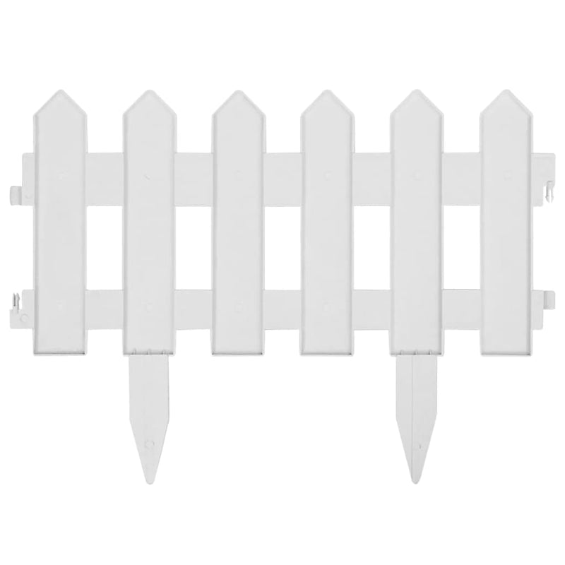 vidaXL Lawn Edgings 25 pcs White 10 m PP